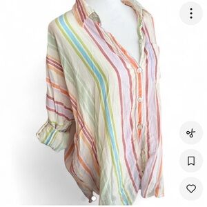 American Eagle oversized striped button down size medium